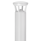 White LED Bollard Light, 24 Inch, Crowned Top, 24W/15W/12W, Selectable Wattage & CCT, 3000 Lumens