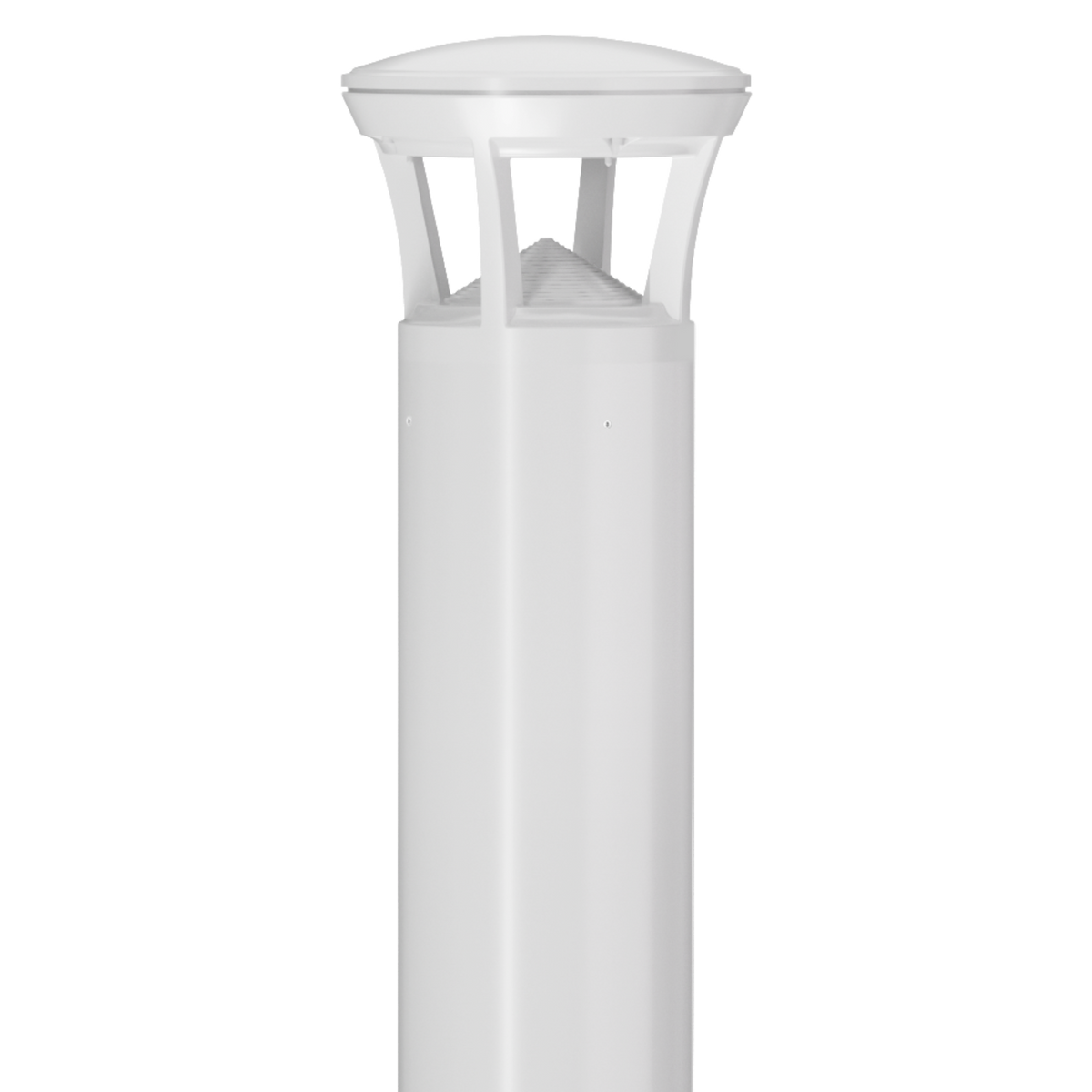 White LED Bollard Light, 24 Inch, Crowned Top, 24W/15W/12W, Selectable Wattage & CCT, 3000 Lumens
