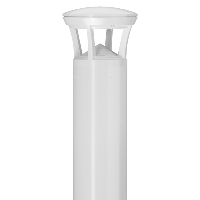 White LED Bollard Light, 24 Inch, Crowned Top, 24W/15W/12W, Selectable Wattage & CCT, 3000 Lumens