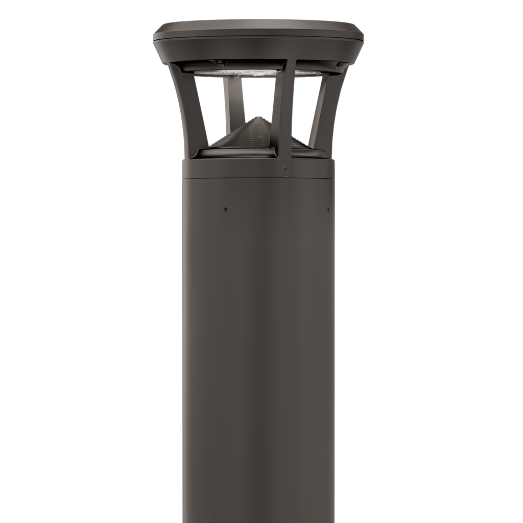 Dark Bronze LED Bollard Light, 24 Inch, Flat Top, 24W/15W/12W, Selectable Wattage & CCT, 3000 Lumens