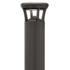Dark Bronze LED Bollard Light, 24 Inch, Flat Top, 24W/15W/12W, Selectable Wattage & CCT, 3000 Lumens