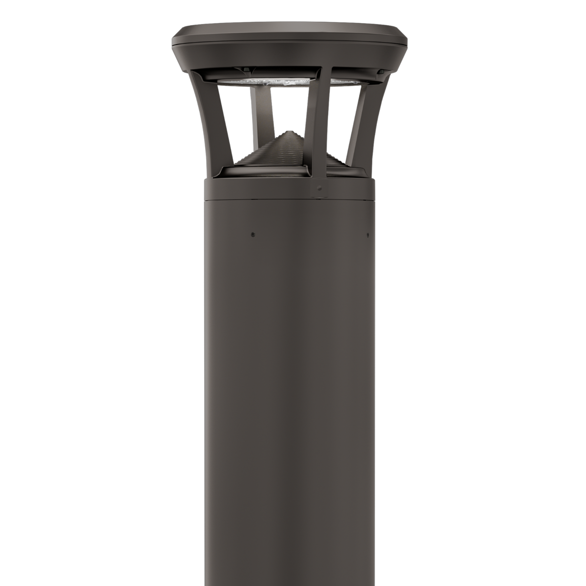 Dark Bronze LED Bollard Light, 24 Inch, Flat Top, 24W/15W/12W, Selectable Wattage & CCT, 3000 Lumens