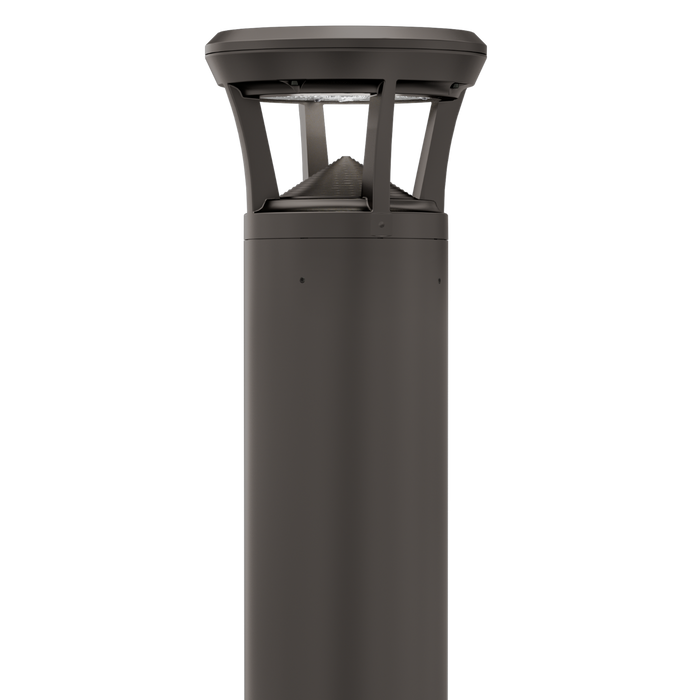 Dark Bronze LED Bollard Light, 24 Inch, Flat Top, 24W/15W/12W, Selectable Wattage & CCT, 3000 Lumens