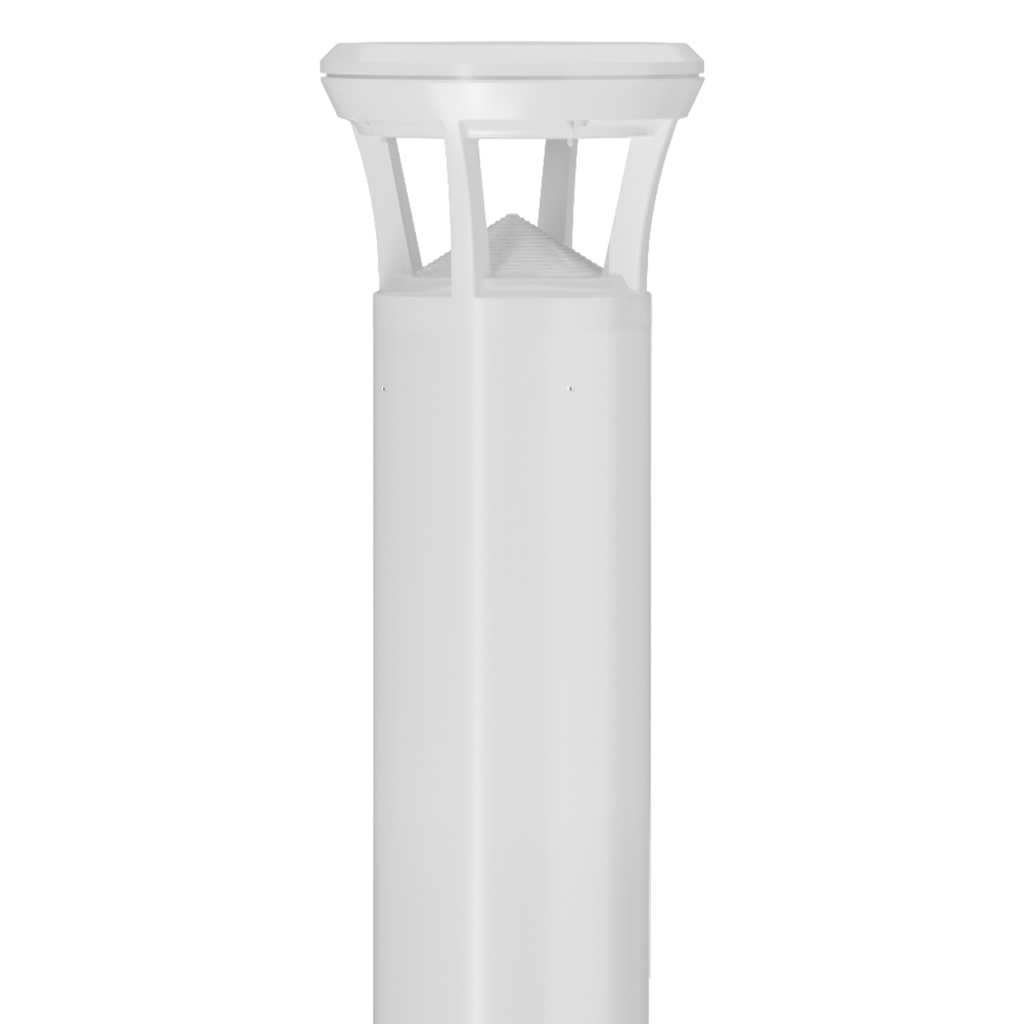 White LED Bollard Light, 24 Inch, Flat Top, 24W/15W/12W, Selectable Wattage & CCT, 3000 Lumens