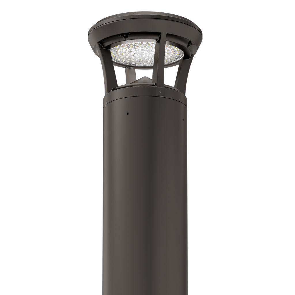 Dark Bronze LED Bollard Light, 36 Inch, Crowned Top, 24W/15W/12W, Selectable Wattage & CCT, 3000 Lumens