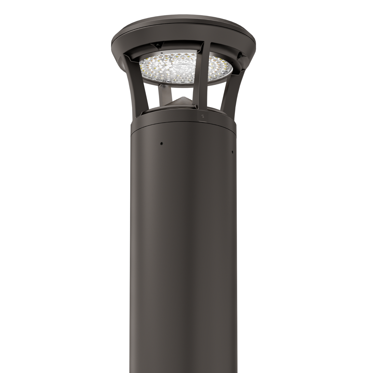 Dark Bronze LED Bollard Light, 36 Inch, Crowned Top, 24W/15W/12W, Selectable Wattage & CCT, 3000 Lumens