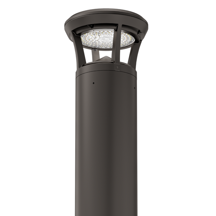 Dark Bronze LED Bollard Light, 36 Inch, Crowned Top, 24W/15W/12W, Selectable Wattage & CCT, 3000 Lumens