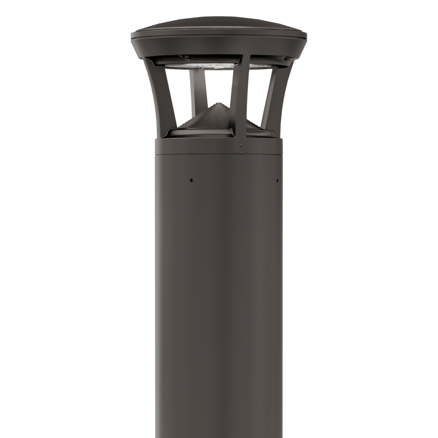 Dark Bronze LED Bollard Light, 36 Inch, Crowned Top, 24W/15W/12W, Selectable Wattage & CCT, 3000 Lumens