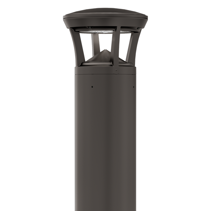 Dark Bronze LED Bollard Light, 36 Inch, Crowned Top, 24W/15W/12W, Selectable Wattage & CCT, 3000 Lumens