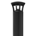 Black LED Bollard Light, 36 Inch, Crowned Top, 24W/15W/12W, Selectable Wattage & CCT, 3000 Lumens