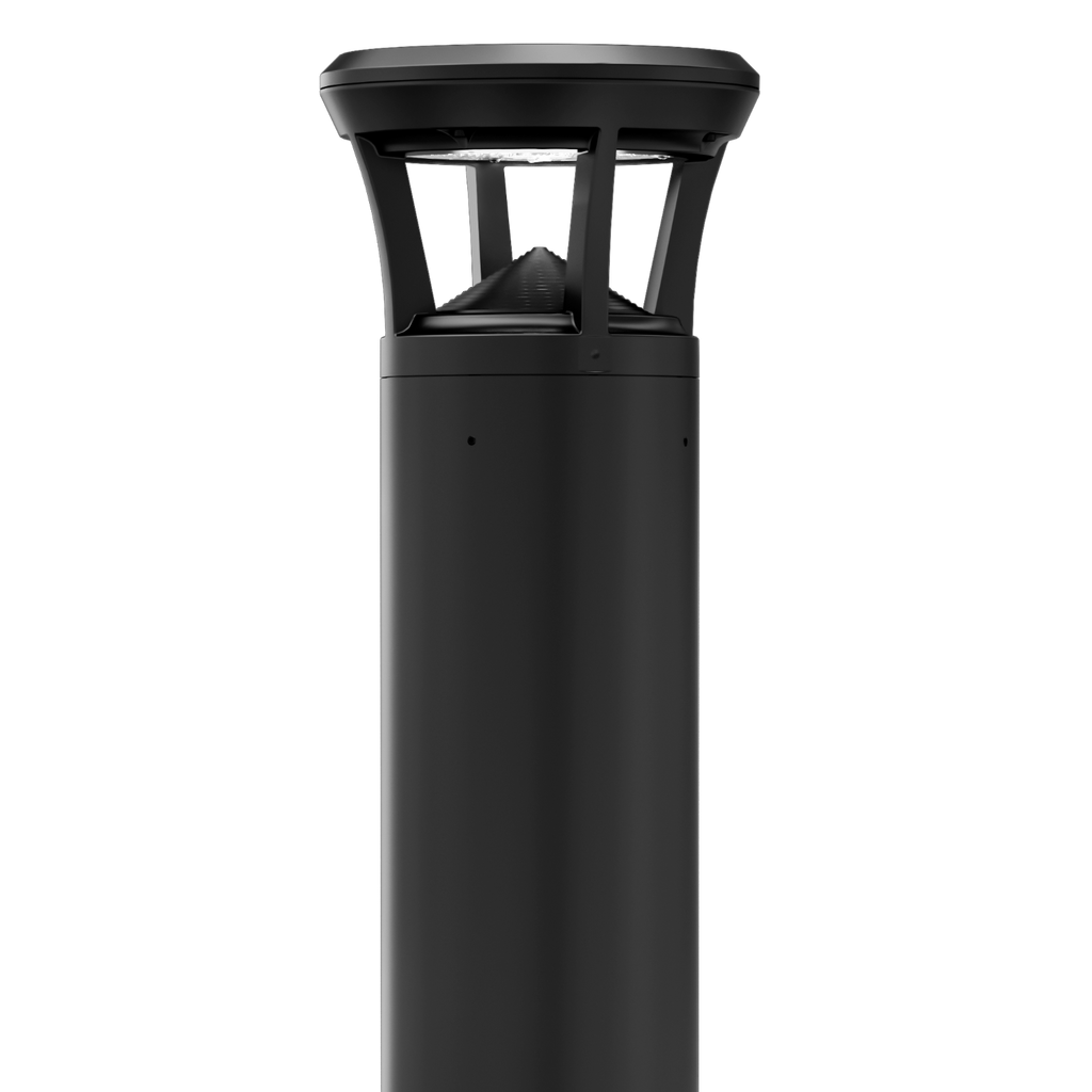 Black LED Bollard Light, 36 Inch, Flat Top, 24W/15W/12W, Selectable Wattage & CCT, 3000 Lumens