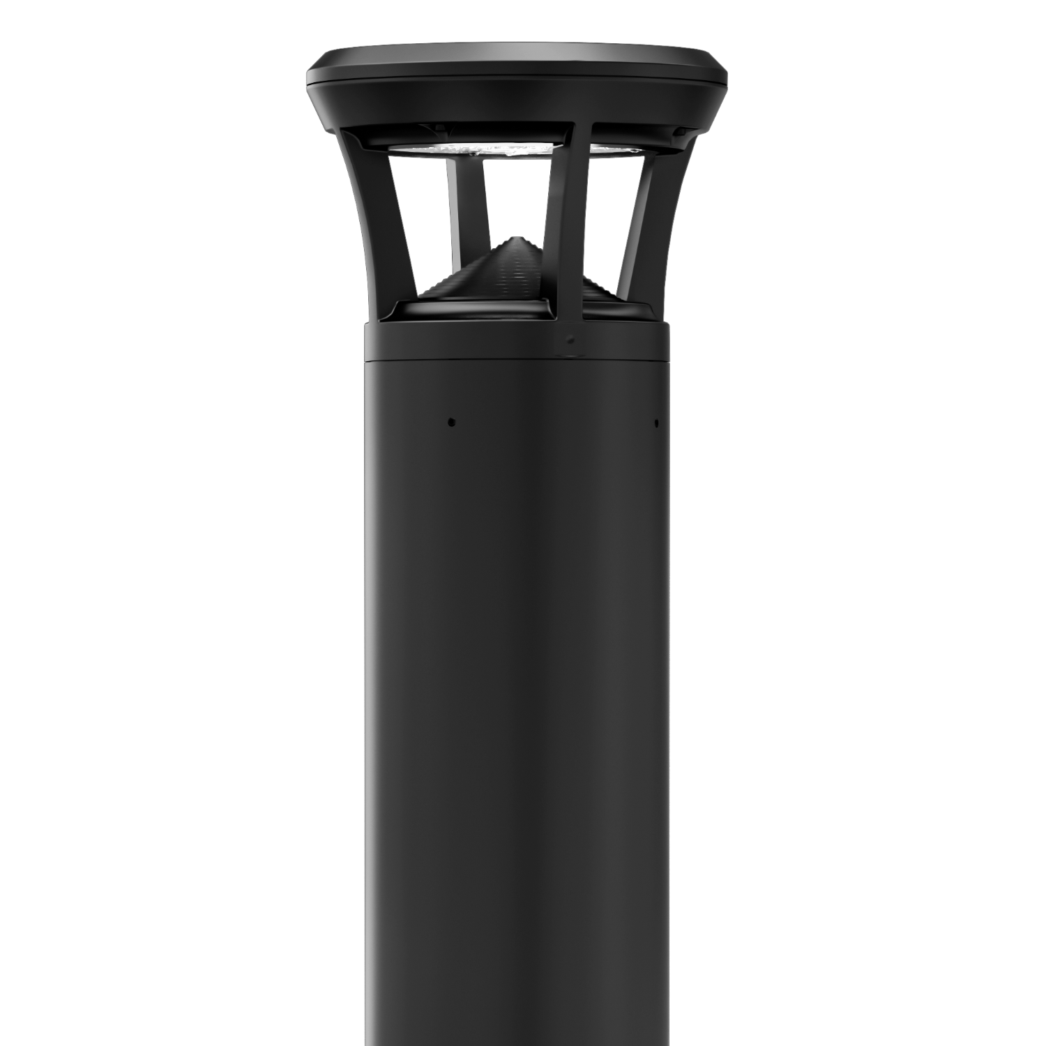 Black LED Bollard Light, 36 Inch, Flat Top, 24W/15W/12W, Selectable Wattage & CCT, 3000 Lumens
