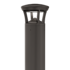 Dark Bronze LED Bollard Light, 42 Inch, Crowned Top, 24W/15W/12W, Selectable Wattage & CCT, 3000 Lumens