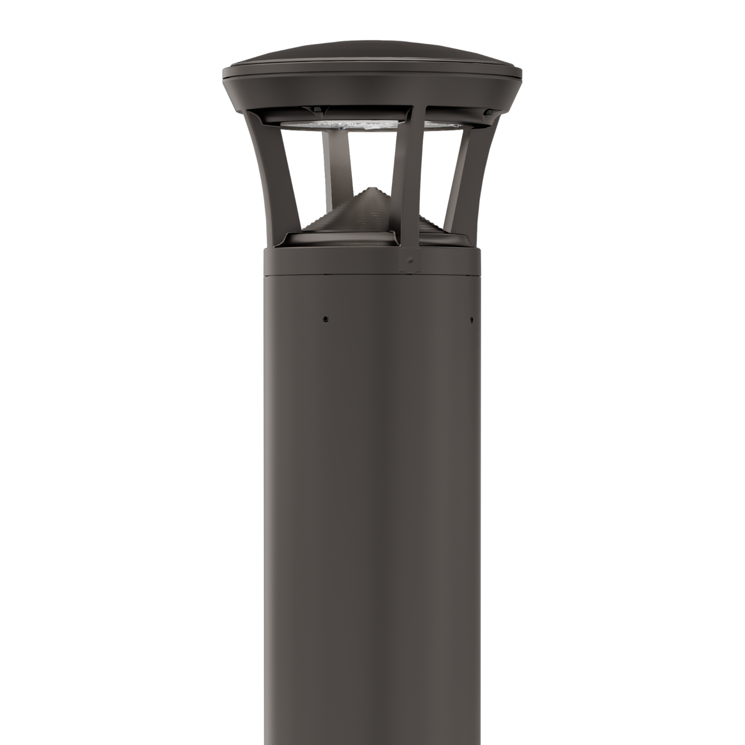 Dark Bronze LED Bollard Light, 42 Inch, Crowned Top, 24W/15W/12W, Selectable Wattage & CCT, 3000 Lumens