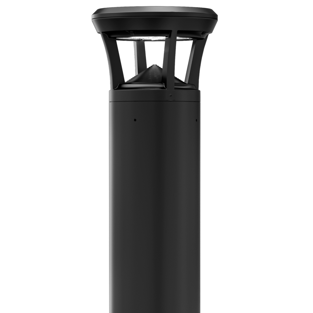 Black LED Bollard Light, 42 Inch, Flat Top, 24W/15W/12W, Selectable Wattage & CCT, 3000 Lumens
