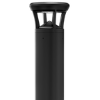 Black LED Bollard Light, 42 Inch, Flat Top, 24W/15W/12W, Selectable Wattage & CCT, 3000 Lumens