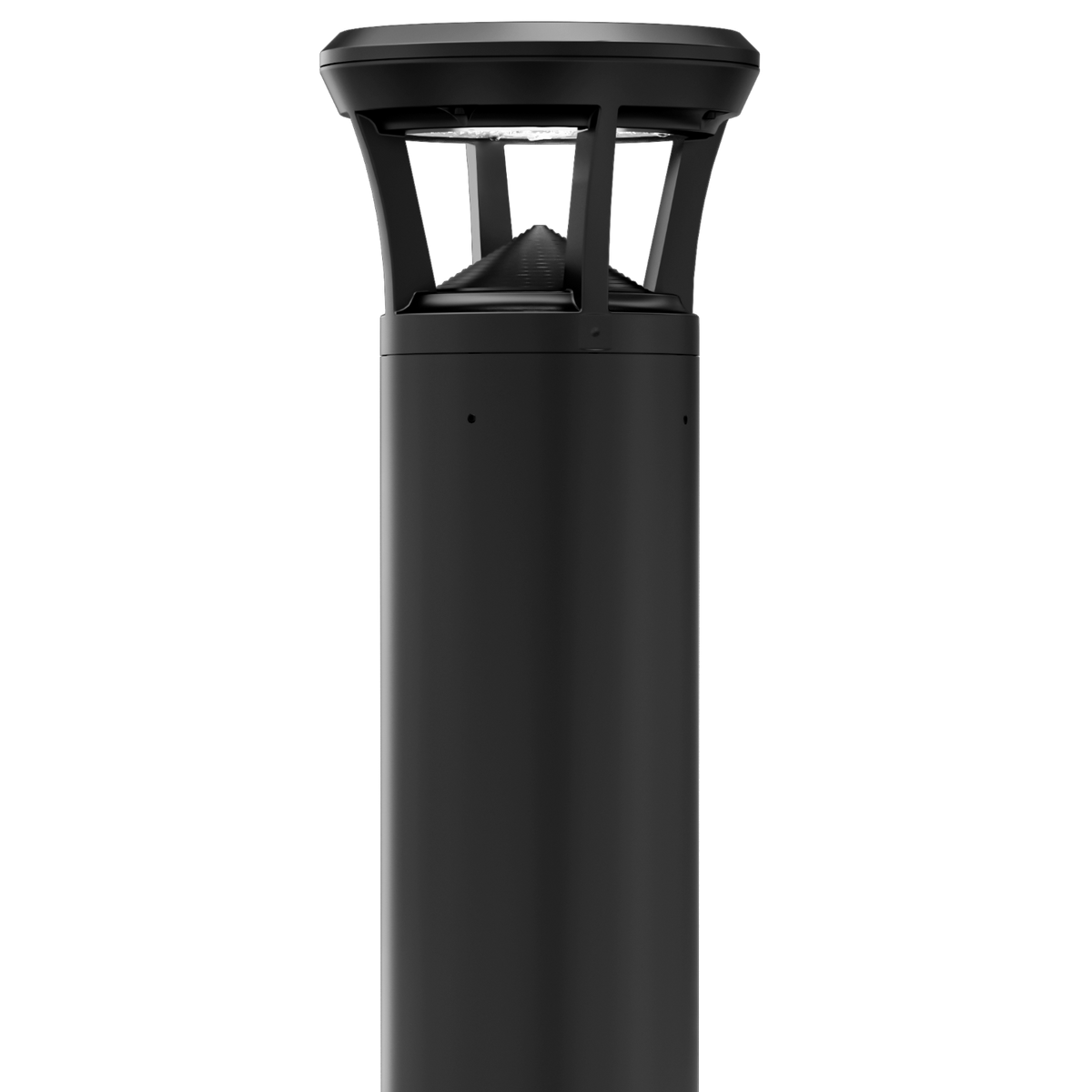 Black LED Bollard Light, 42 Inch, Flat Top, 24W/15W/12W, Selectable Wattage & CCT, 3000 Lumens