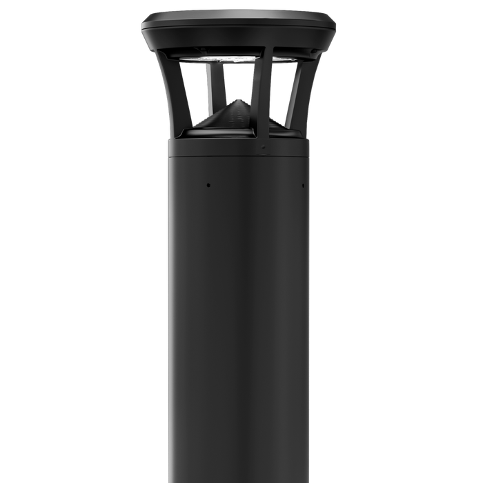 Black LED Bollard Light, 42 Inch, Flat Top, 24W/15W/12W, Selectable Wattage & CCT, 3000 Lumens