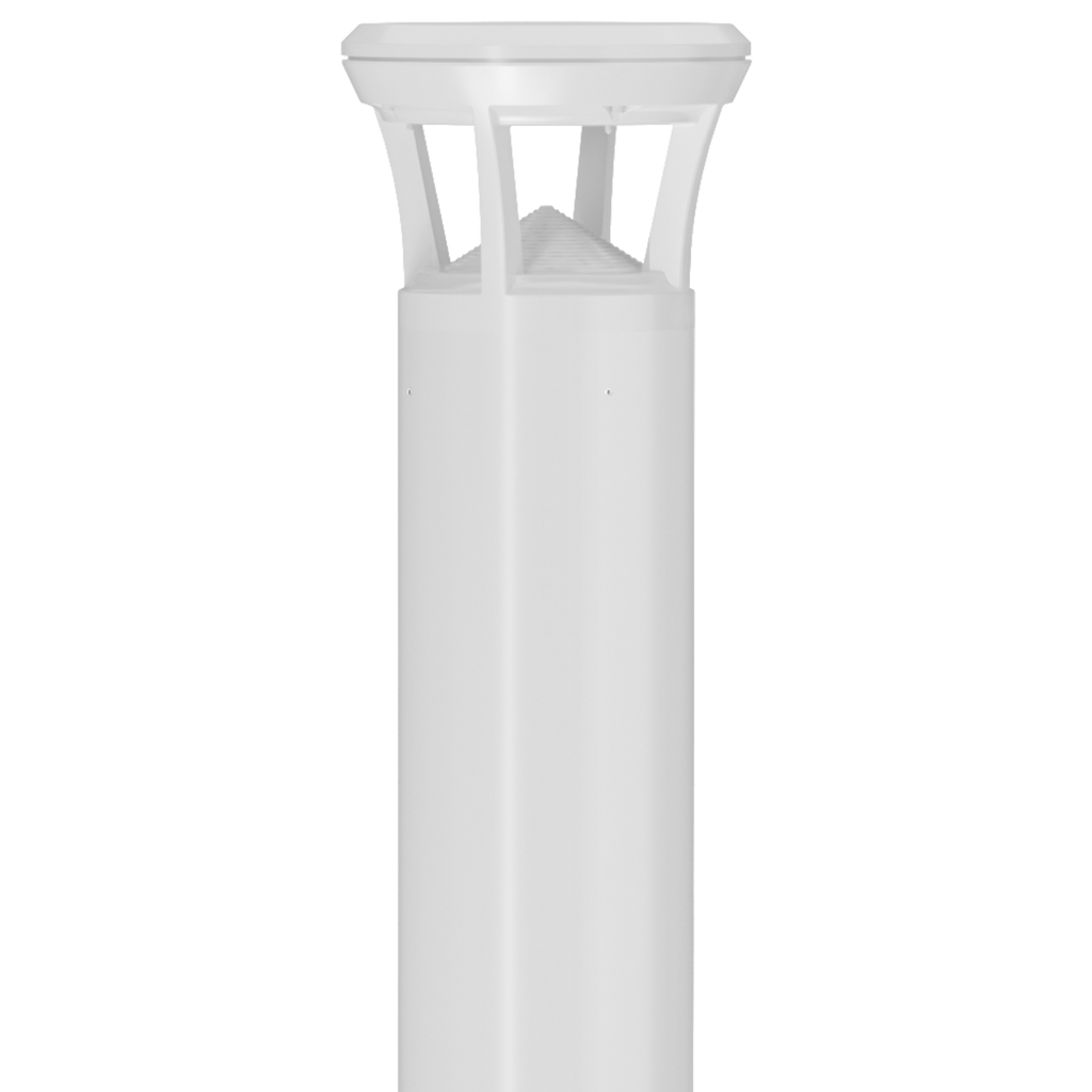 White LED Bollard Light, 42 Inch, Flat Top, 24W/15W/12W, Selectable Wattage & CCT, 3000 Lumens