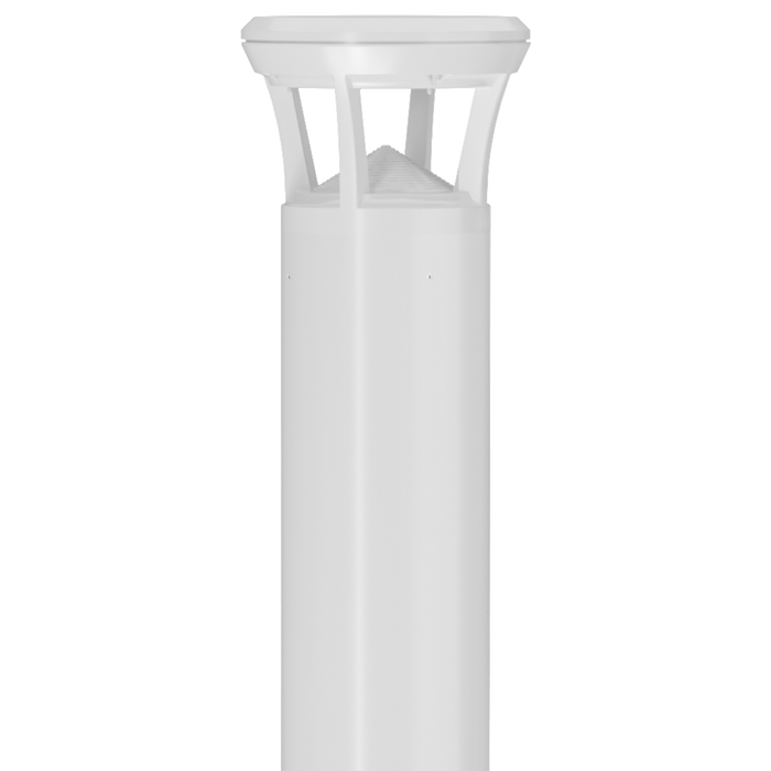White LED Bollard Light, 42 Inch, Flat Top, 24W/15W/12W, Selectable Wattage & CCT, 3000 Lumens
