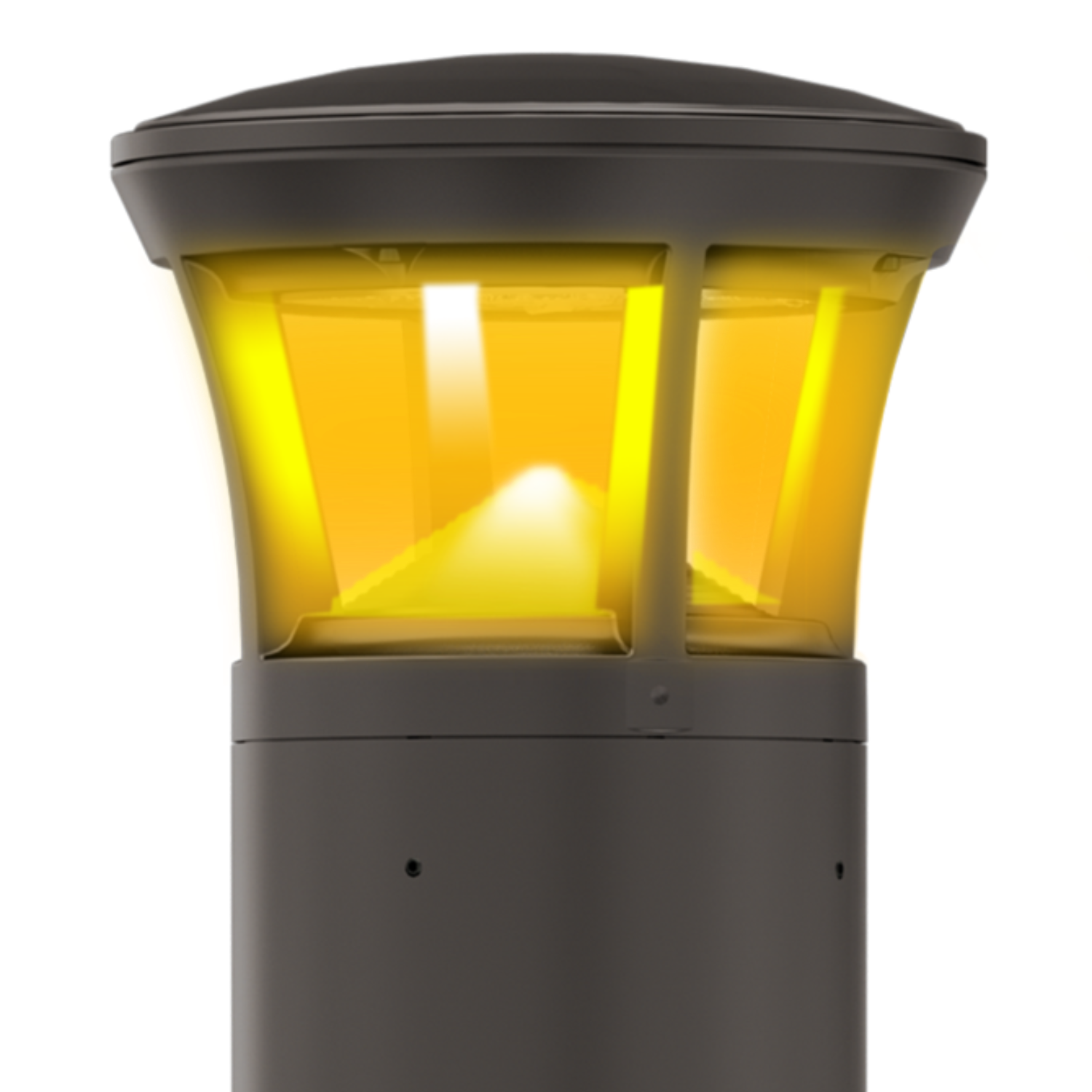 Dark Bronze LED Bollard Light, 24 Inch, Crowned Top, 24W/15W/12W, Selectable Wattage & CCT, 3000 Lumens