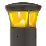 Dark Bronze LED Bollard Light, 24 Inch, Crowned Top, 24W/15W/12W, Selectable Wattage & CCT, 3000 Lumens