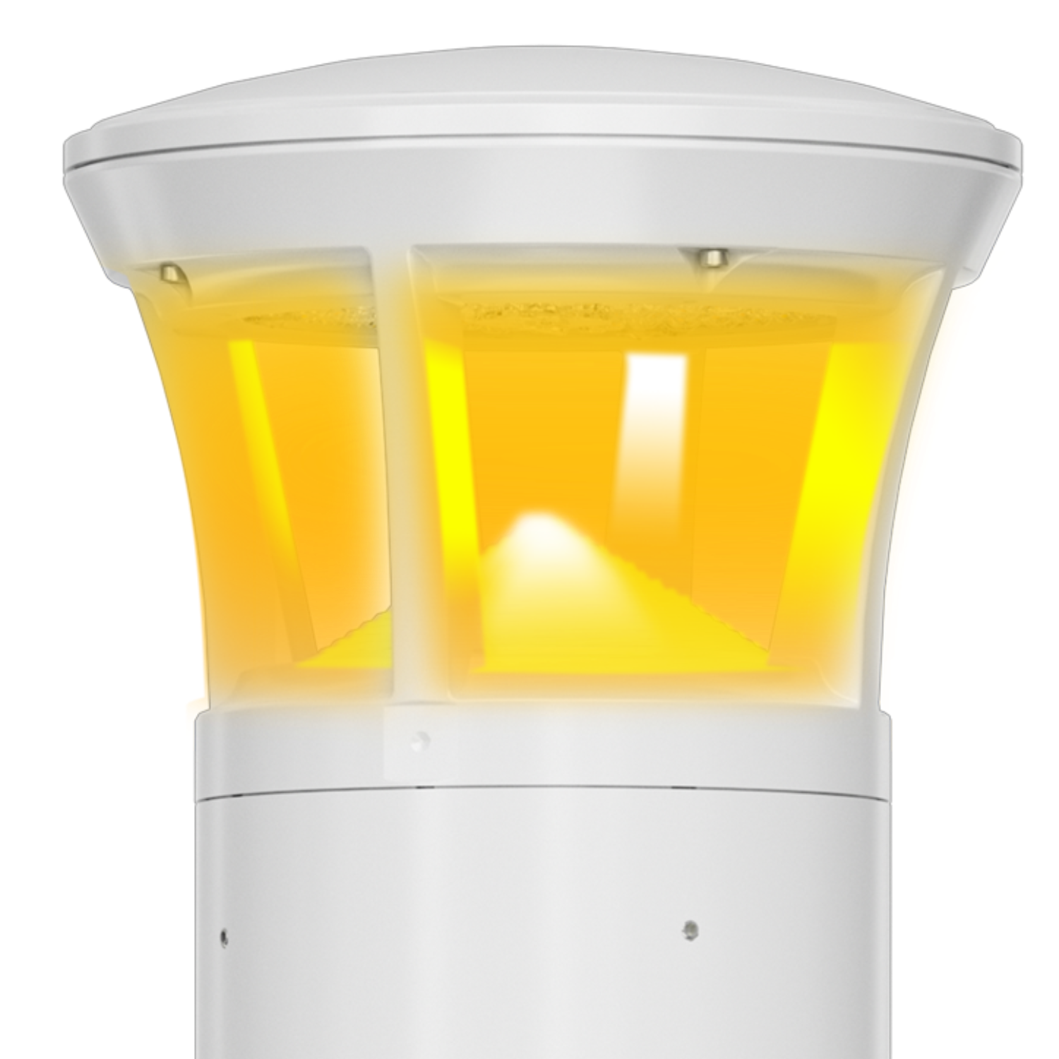 White LED Bollard Light, 24 Inch, Crowned Top, 24W/15W/12W, Selectable Wattage & CCT, 3000 Lumens