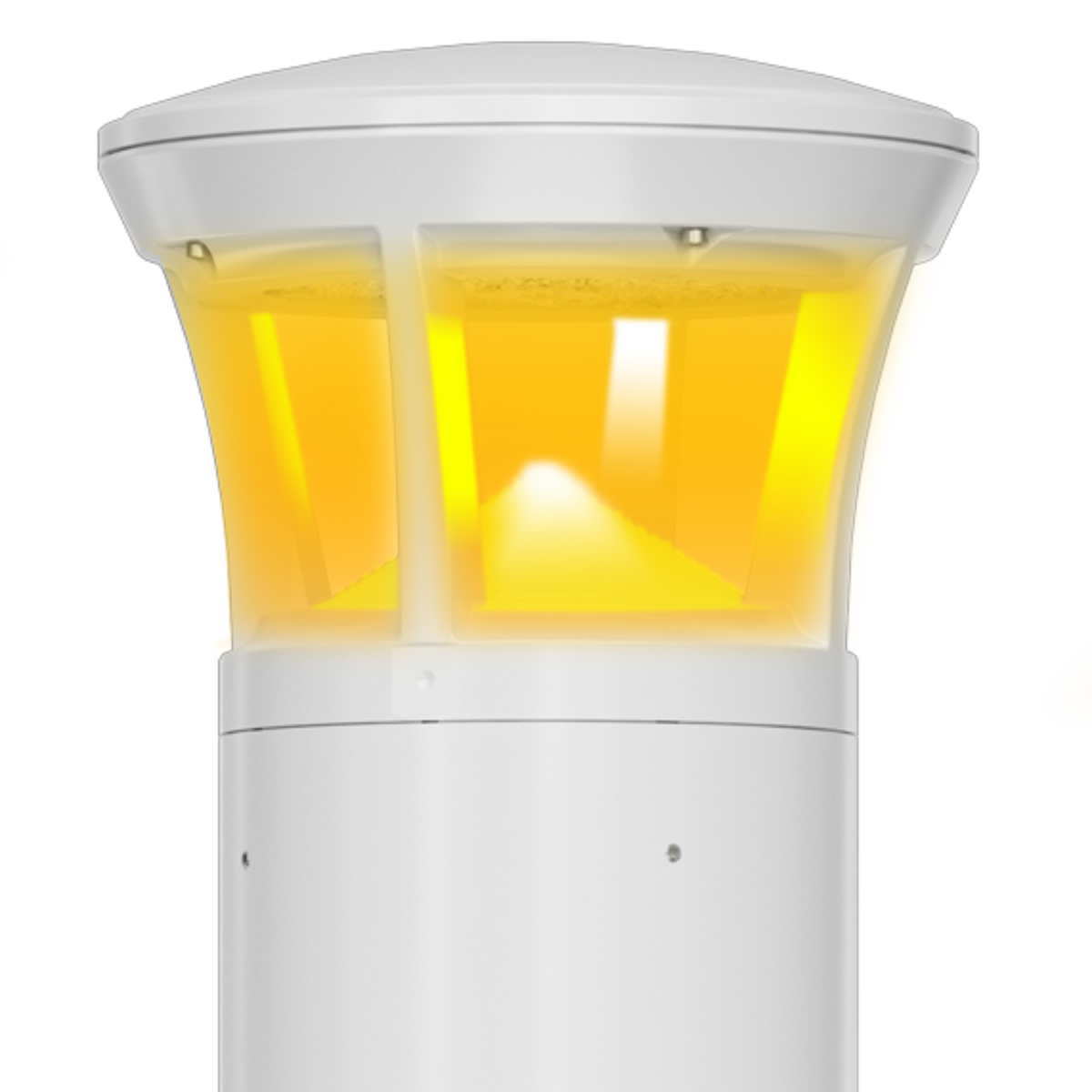 White LED Bollard Light, 36 Inch, Crowned Top, 24W/15W/12W, Selectable Wattage & CCT, 3000 Lumens
