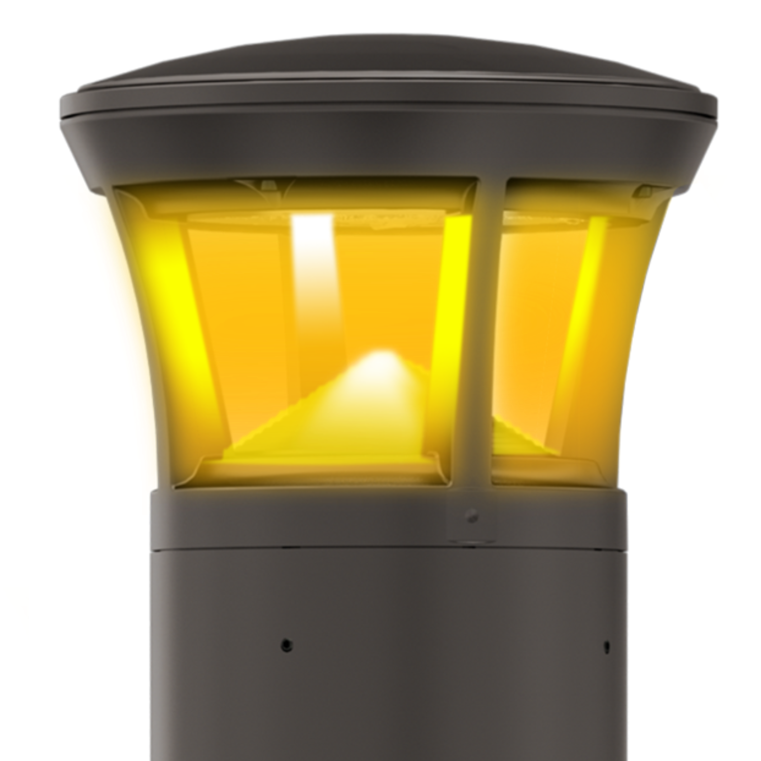 Dark Bronze LED Bollard Light, 42 Inch, Crowned Top, 24W/15W/12W, Selectable Wattage & CCT, 3000 Lumens