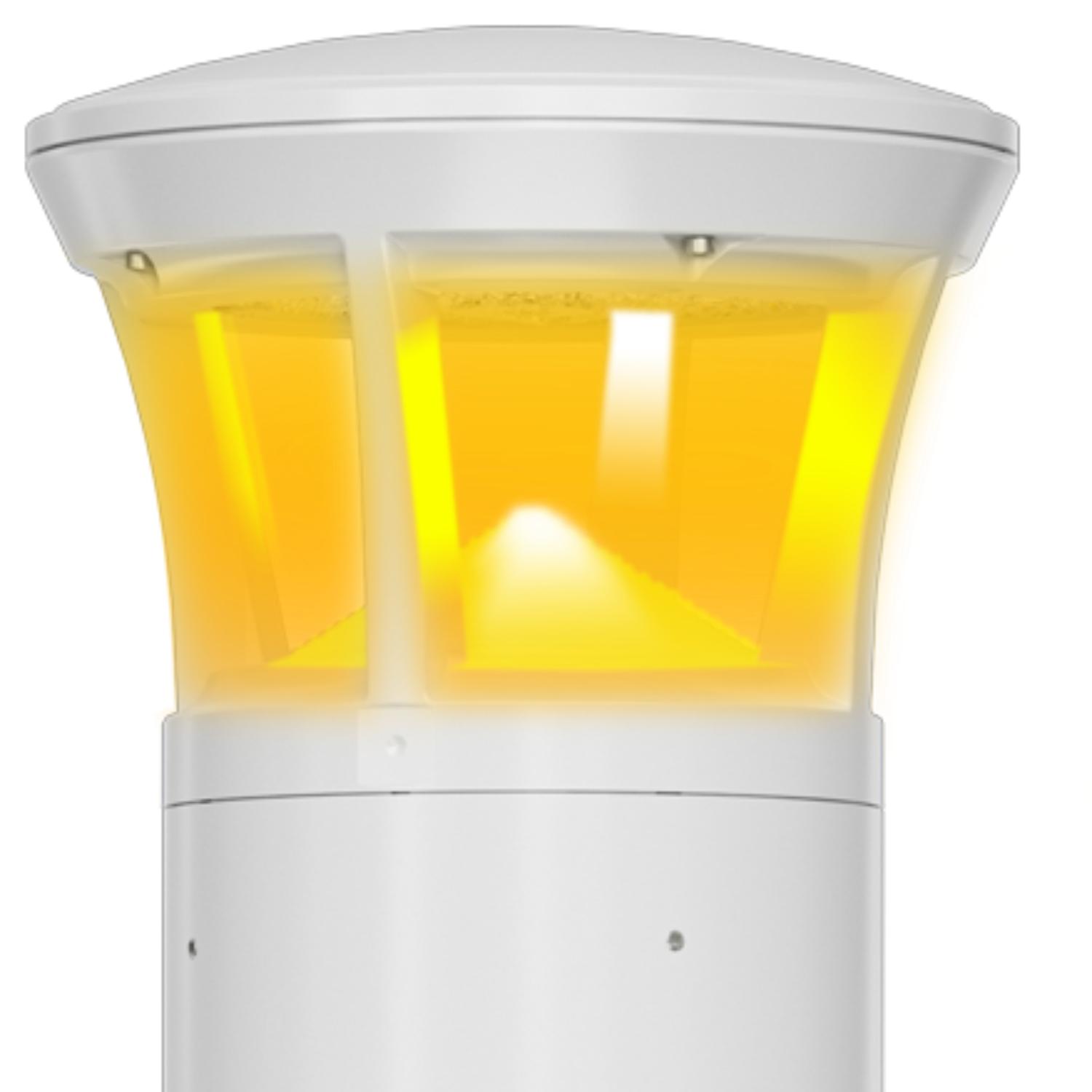 White LED Bollard Light, 42 Inch, Crowned Top, 24W/15W/12W, Selectable Wattage & CCT, 3000 Lumens