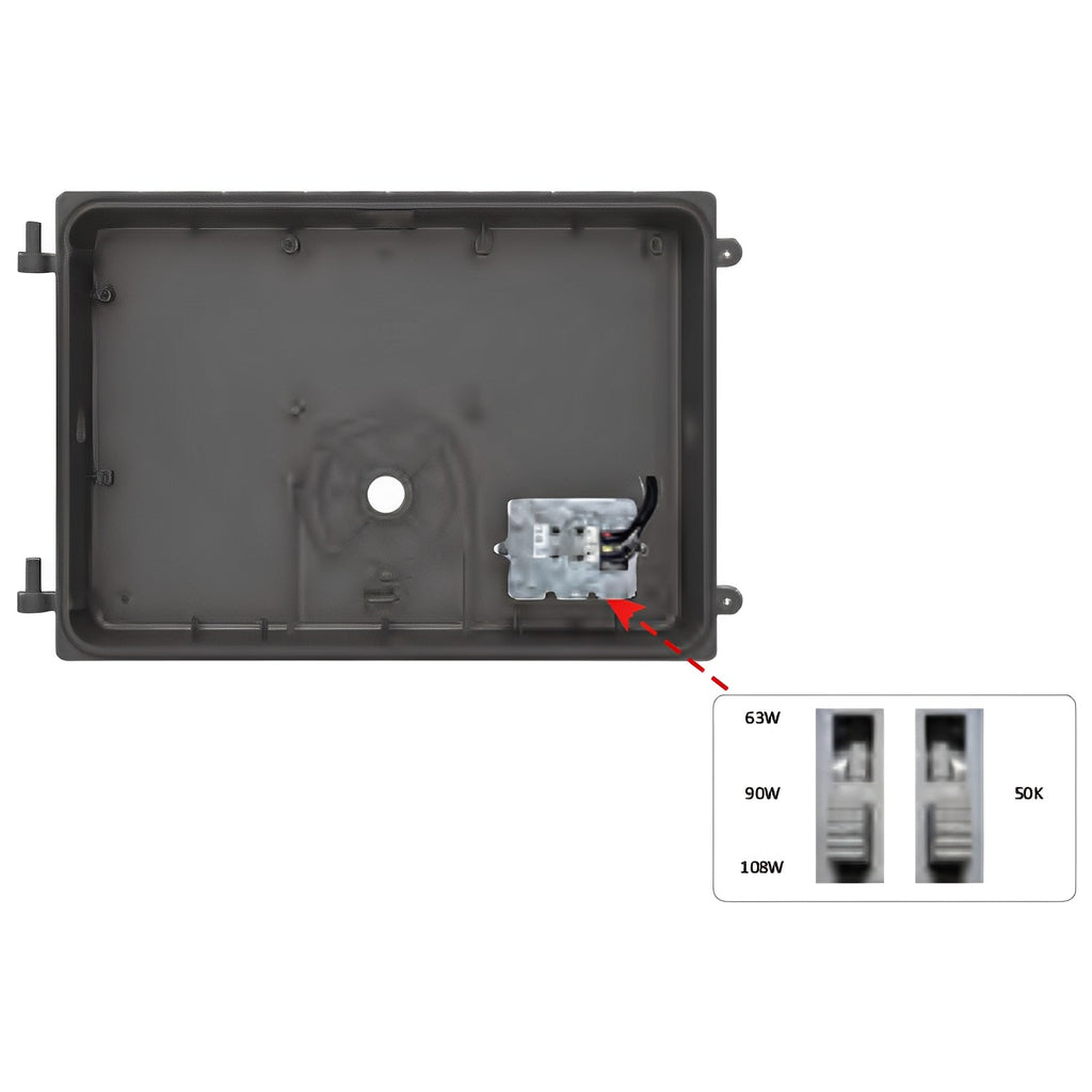 LED Wall Pack, Dusk to Dawn Photocell, 108W/90W/63W, Selectable Wattage & CCT, 14000 Lumens