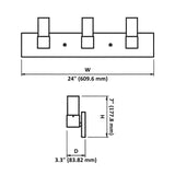 LED Satin Nickel Vanity Light, 24" Wide, 3-Light, FL6724D Series