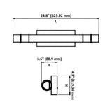 LED Satin Nickel Vanity Light, 24.8" Wide, Selectable CCT, FL5524D-A Series