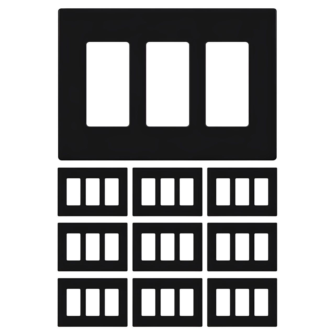 Enerlites Screwless Decorator/GFCI Three-Gang Wall Plate Mid-Size