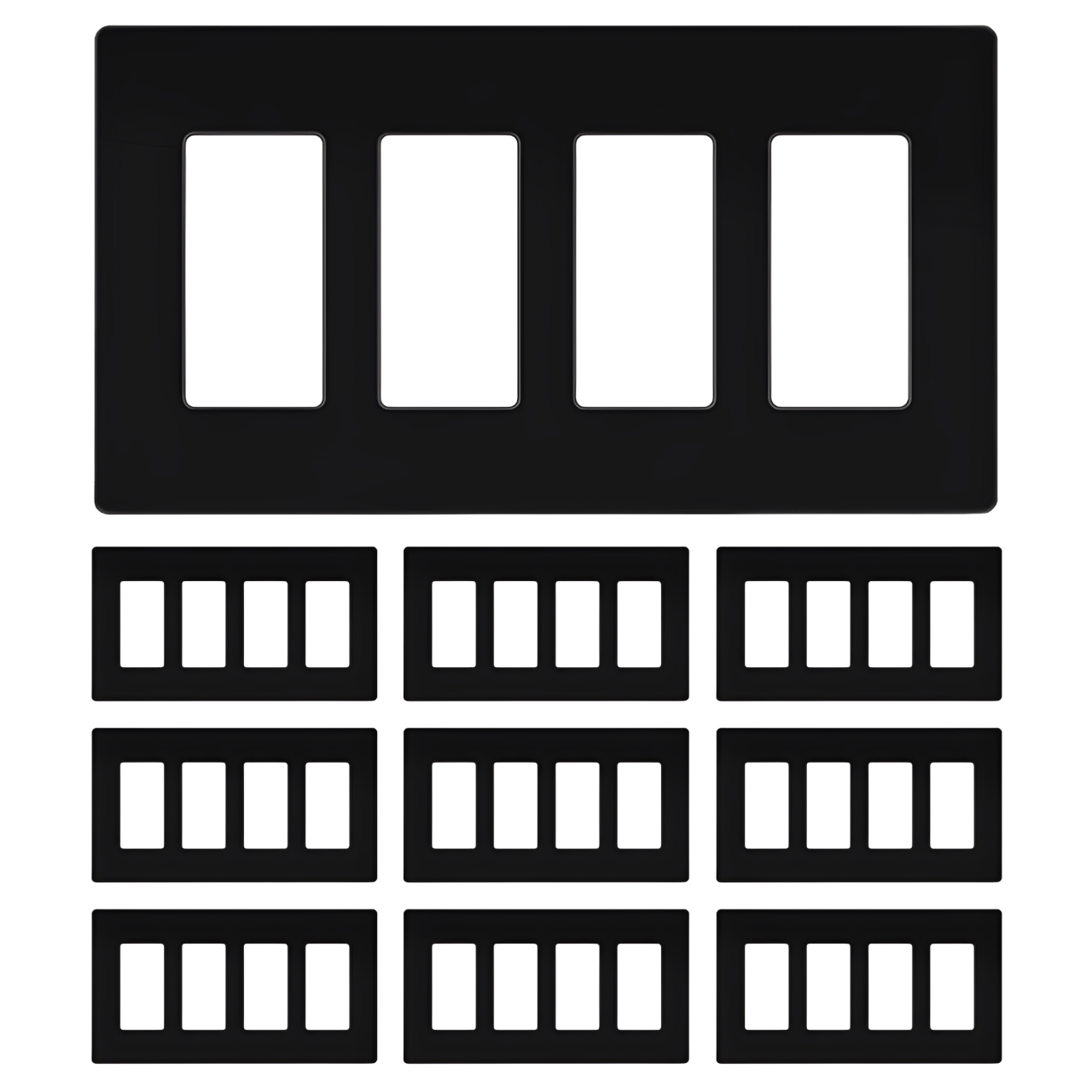 Enerlites Screwless Decorator/GFCI Four-Gang Wall Plate Mid-Size