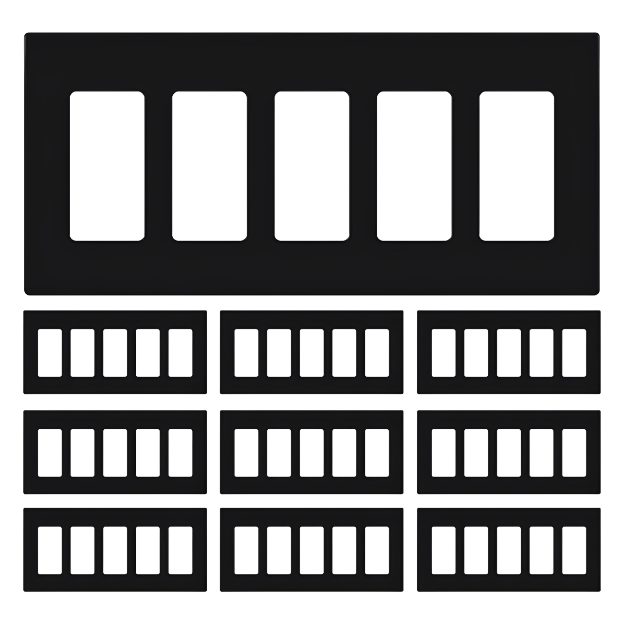Enerlites Screwless Decorator/GFCI Five-Gang Wall Plate