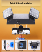 Easily secure this bright emergency light fixture with its slim profile to the wall or ceiling. Mounting equipment is included inside of the fixture.