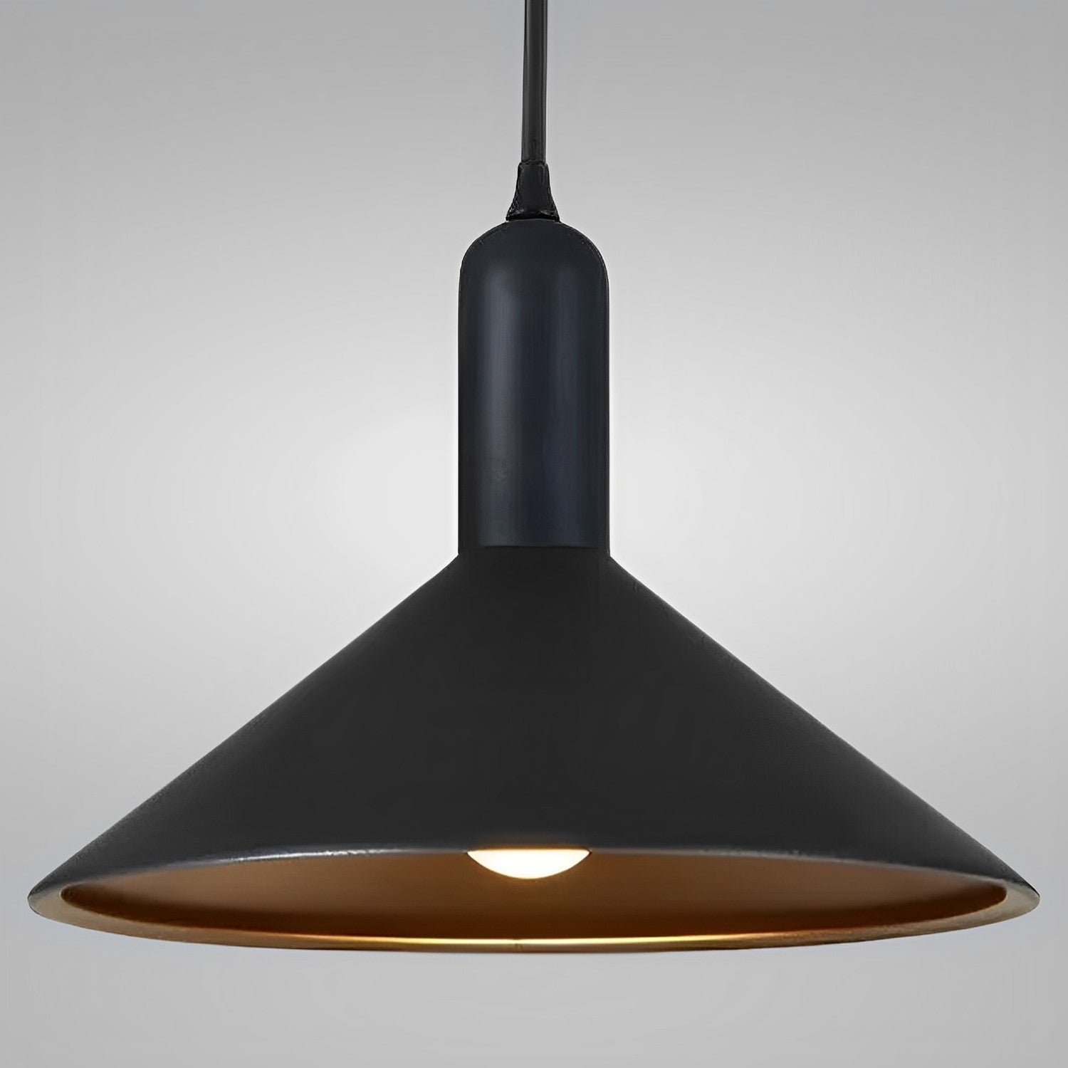 13 3/4" Black Cone LED Mini Pendant Light, P209D Series