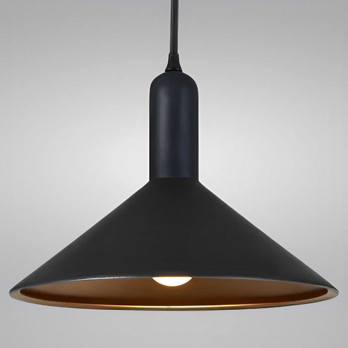 13 3/4" Black Cone LED Mini Pendant Light, P209D Series