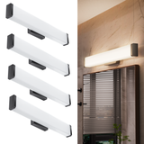 LED Rectangular Black Vanity Light Bar, 24" Wide, Selectable CCT
