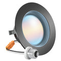 Recessed LED Retrofit Lighting, 4 Inch, Baffle, Black Trim, Selectable CCT, 600 Lumens