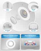 Recessed LED Retrofit Lighting, 5/6 Inch, Smooth, Selectable CCT, 965 Lumens