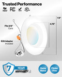 Recessed LED Retrofit Lighting, 5/6 Inch, Smooth, Selectable CCT, 965 Lumens
