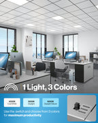 LED Ceiling Panel Light, 40W, 2x2, Selectable CCT, 4400 Lumens