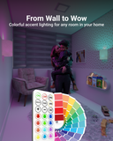 Select from various accents of color lighting for your indoor space with the touch of the included remote.