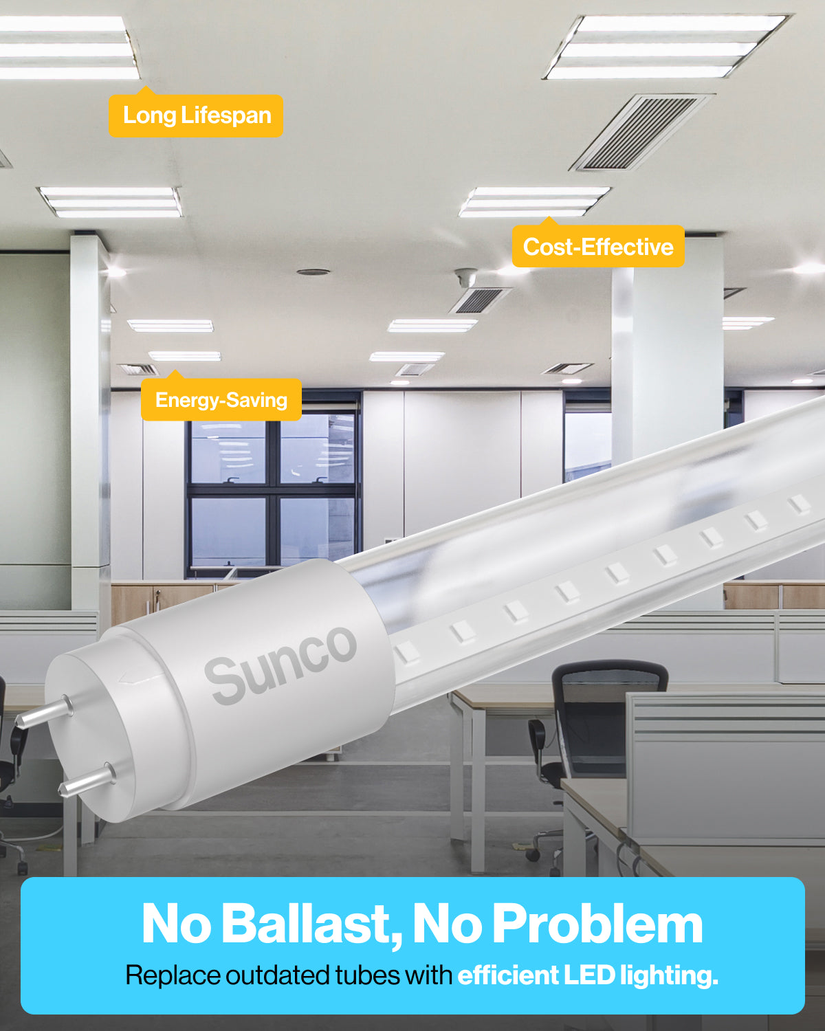 T8 LED Tube Lights, Clear LED LIGHTING SUNCO – Sunco Lighting