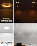 Recessed LED Lighting, 4 Inch, Night Light, Baffle, Selectable CCT, 600 Lumens