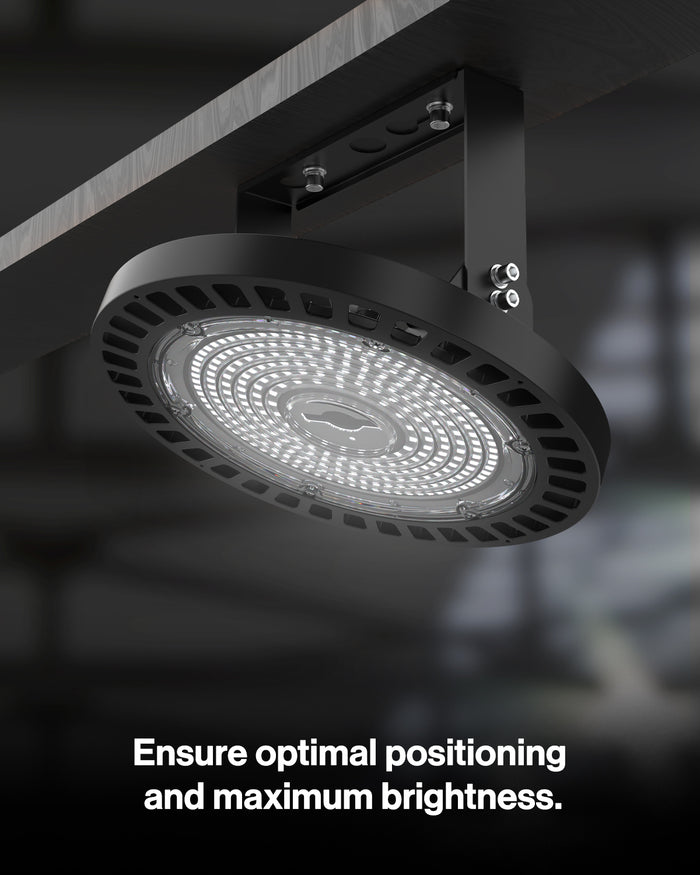 Tightly secure the U-shaped bracket mount in any indoor area such as auditoriums, walkways, and commercial spaces. 