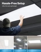 LED Ceiling Panel Light with Battery Backup, 72W/60W/50W/40W/30W, 2x4, 9000 Lumens (Sensor Receptacle)
