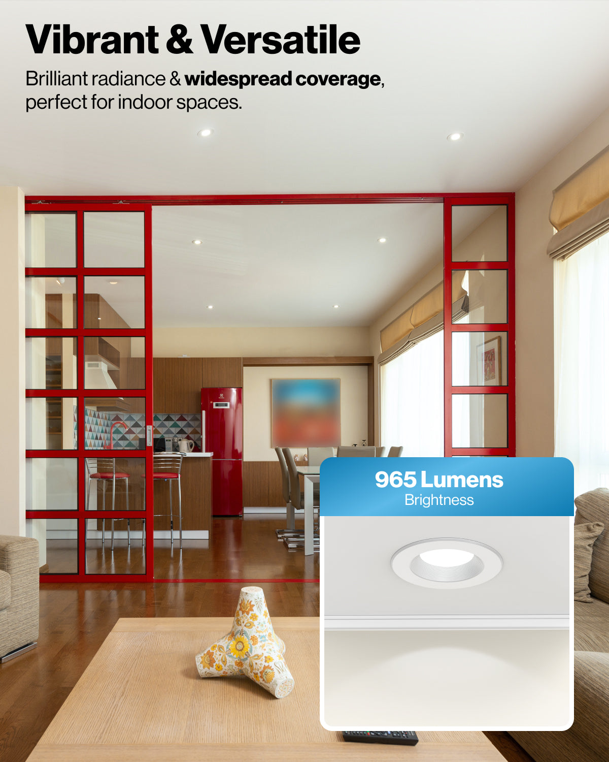 thumbnail image 2 of Sunco 6 Pack 4 Inch LED Recessed Lights - Dimmable Retrofit Kit With Selectable CCT 2700K-5000K, Baffle Trim 2 of 5